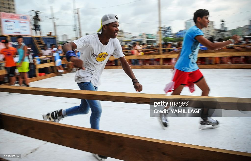 CUBA-HAVANA-BIENNIAL-ICE-RINK