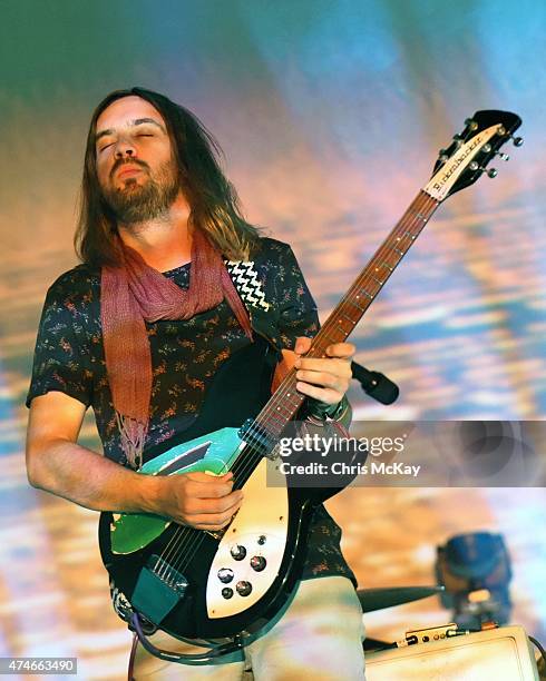 Kevin Parker of Tame Impala performs during day 3 of the 3rd Annual Shaky Knees Music Festival at Atlanta Central Park on May 10, 2015 in Atlanta...