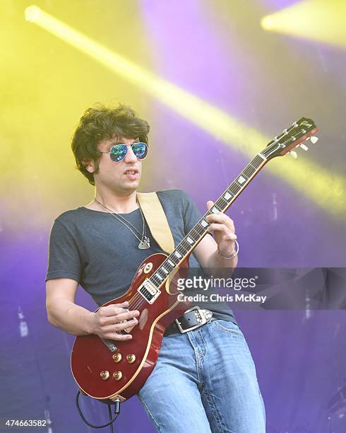 Pete Murano performs with Trombone Shorty during day 3 of the 3rd Annual Shaky Knees Music Festival at Atlanta Central Park on May 10, 2015 in...