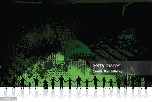holding hands - united community grunge teamwork background - teens making a difference stock illustrations
