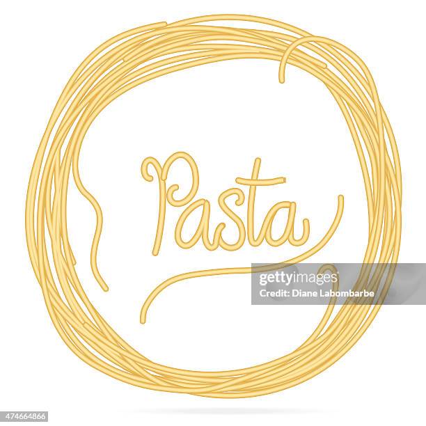 spaghetti noodle circle frame with pasta word in middle - fundraising background stock illustrations