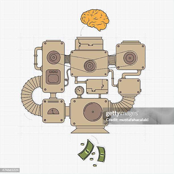 idea to money converter - engine room stock illustrations