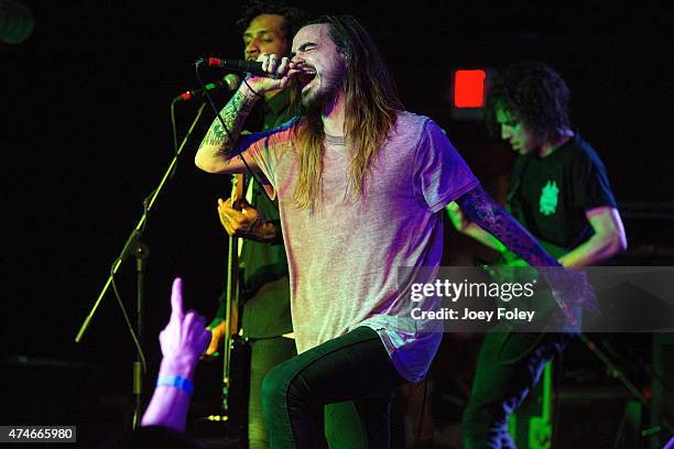 Chris Roetter of Like Moths to Flames performs at The Emerson Theater on May 3, 2015 in Indianapolis, Indiana.