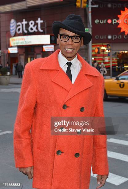 Personality RuPaul visits NASDAQ MarketSite on February 24, 2014 in New York City.