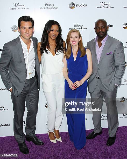 Actors Jay Hayden, Rose Rollins, Mireille Enos and Alimi Ballard attend the Disney Media Distribution International Upfronts at Walt Disney Studios...