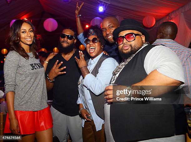 Keri Hilson, Polow Da Don and Jazzy Pha attend "31 Days of Jazz"at ATL Live on the Park at Park Tavern on May 12, 2015 in Atlanta, Georgia.