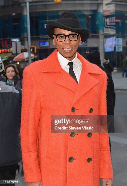 Personality RuPaul visits NASDAQ MarketSite on February 24, 2014 in New York City.