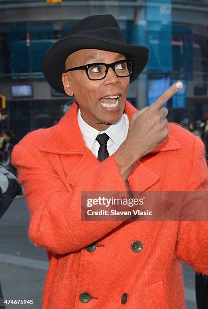 Personality RuPaul visits NASDAQ MarketSite on February 24, 2014 in New York City.