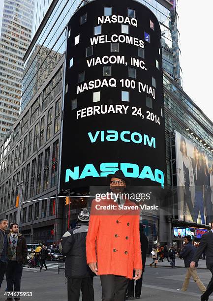 Personality RuPaul visits NASDAQ MarketSite on February 24, 2014 in New York City.