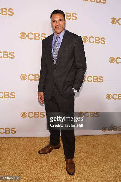 Tony Gonzalez attends the 2015 CBS Upfront at The Tent at Lincoln Center on May 13, 2015 in New York City.