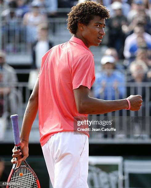 Calvin Hemery of France in action during the qualifying of the French Open 2015 at Roland Garros stadium on May 22, 2015 in Paris, France.