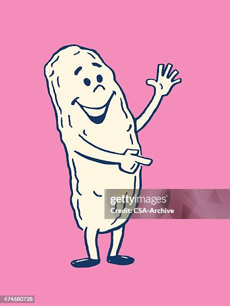 pickle man pointing - cucumber stock illustrations
