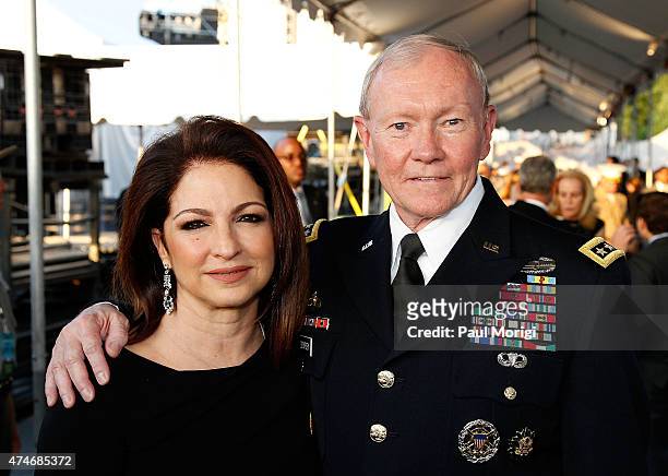 Gloria Estefan and General Martin E. Dempsey, Chairman, Joint Chiefs of Staff, pose for a photo at the 26th National Memorial Day Concert on May 24,...