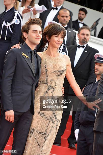 Xavier Dolan and Sophie Marceau attend the closing ceremony and Premiere of 'La Glace Et Le Ciel' during the 68th annual Cannes Film Festival on May...