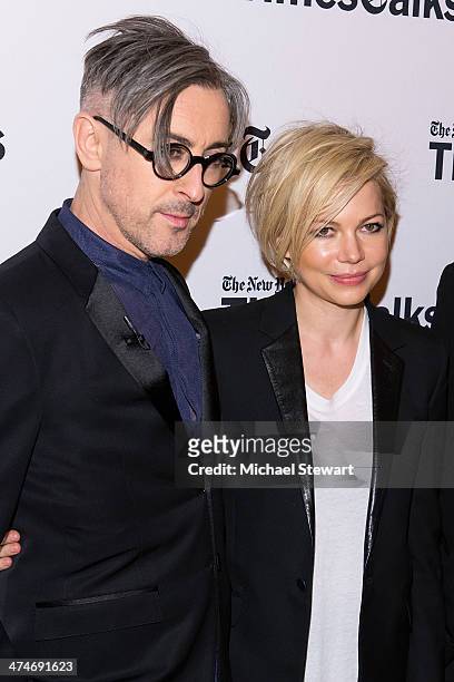Actors Alan Cumming and Michelle Williams attend TimesTalk Presents An Evening With "Cabaret" at TheTimesCenter on February 24, 2014 in New York City.