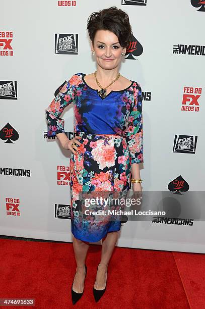 Actress Alison Wright attends "The Americans" season 2 premiere at the Paris Theater on February 24, 2014 in New York City.