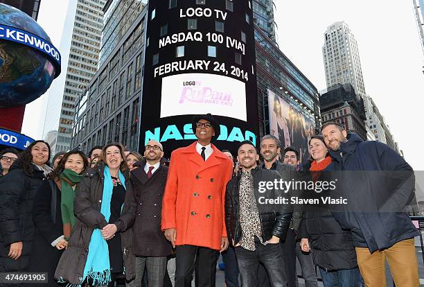 Personality RuPaul visits NASDAQ MarketSite on February 24, 2014 in New York City.