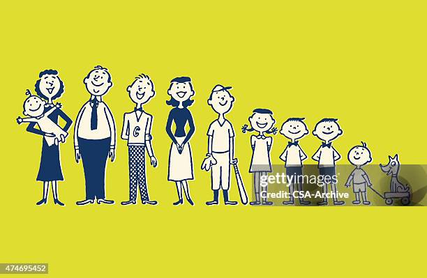 large family - kids illustration stock illustrations