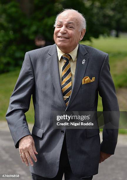 Hull City Chairman Aseem Allam arrives at the stadium prior to the Barclays Premier League match between Hull City and Manchester United at KC...