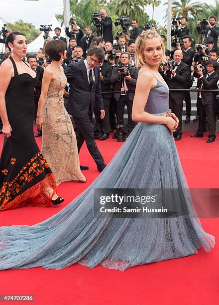 Sienna Miller attends the closing ceremony and "Le Glace Et Le Ciel" Premiere during the 68th annual Cannes Film Festival on May 24, 2015 in Cannes,...