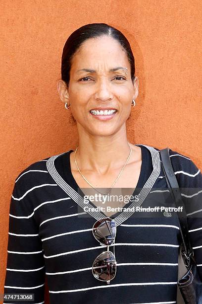 Athlete Christine Arron attends the 2015 Roland Garros French Tennis Open - Day 2, on May 25, 2015 in Paris, France.