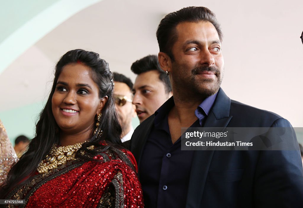 Bollywood Actor Salman Khan Attends Sister Arpita Khan's Wedding Reception In Mandi