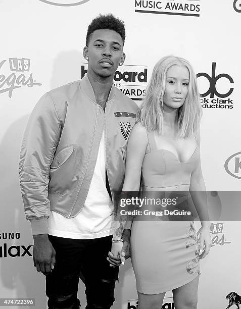 Singer Iggy Azalea and Nick Young arrive at the 2015 Billboard Music Awards at MGM Garden Arena on May 17, 2015 in Las Vegas, Nevada.