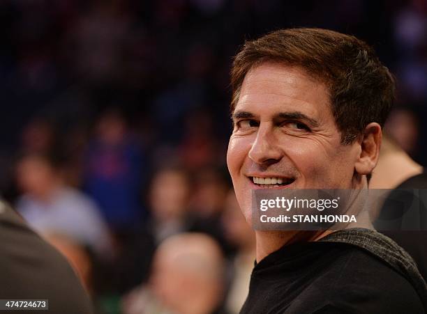 Dallas Mavericks owner Mark Cuban before NBA game against the New York Knicks February 24, 2014 at Madison Square Garden in New York. The Mavericks...