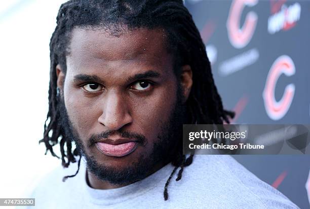 Chicago Bears defensive tackle Ray McDonald speaks with the media after minicamp on Tuesday, April 28 at Halas Hall in Lake Forest, Ill. The team...
