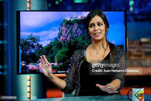 Cristina Pedroche attends 'El Hormiguero' Tv show at Vertice Studio on May 25, 2015 in Madrid, Spain.