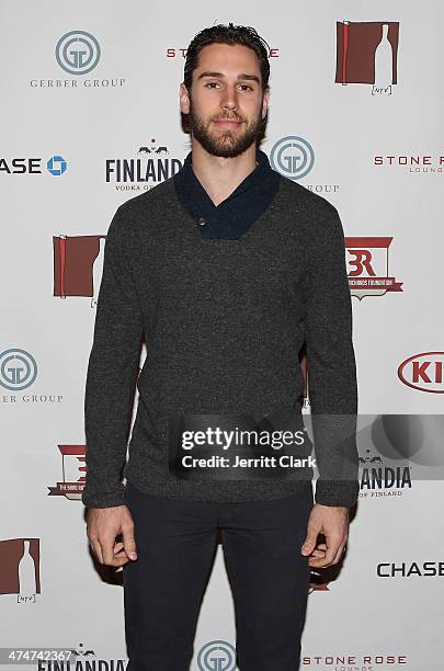 Player Cam Talbot attends the 2nd Annual Brad Richards Foundation Wines of the World at Stone Rose at the Time Warner Center on February 24, 2014 in...