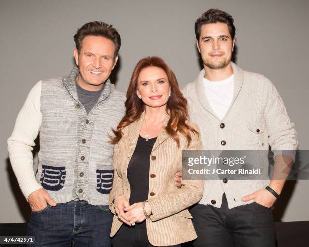 Producer Mark Burnett, producer/actress Roma Downey, and actor Diogo Morgado attend "Meet The Filmmakers" at Apple Store Soho on February 24, 2014 in...