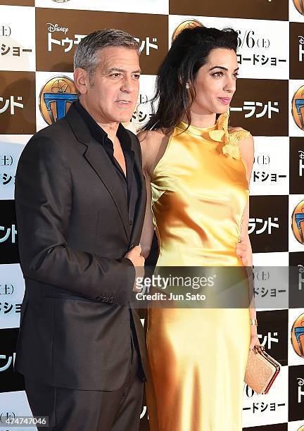 George Clooney and Amal Clooney attend the Tokyo premiere of "Tomorrowland" at Roppongi Hills on May 25, 2015 in Tokyo, Japan.