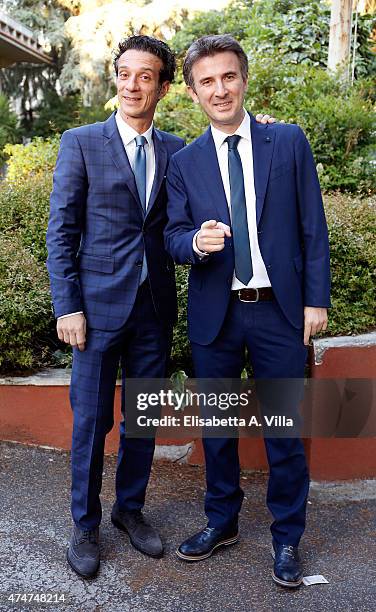 Salvatore Ficarra and Valentino Picone arrive at PREMIO TV 2015 Awards at RAI Dear Studios on May 25, 2015 in Rome, Italy.