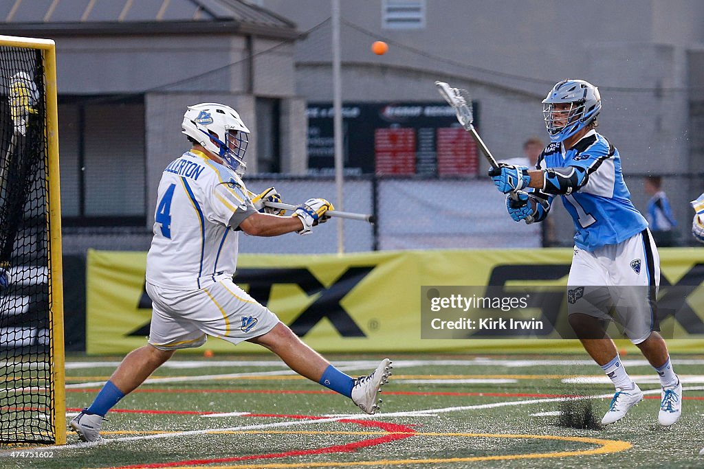 Ohio Machine Marcus Holman of the Ohio Machine misses the goal after shooting the ...