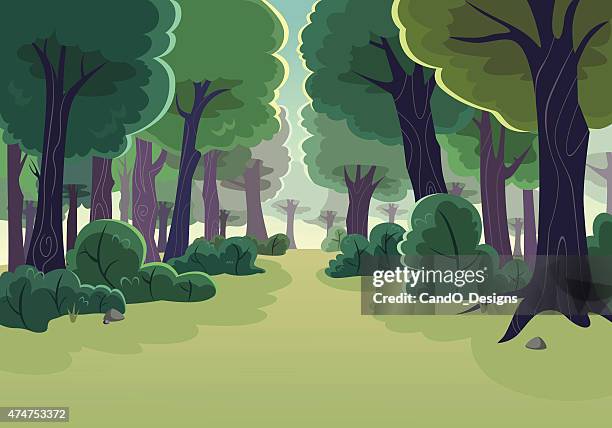 ilustraciones, imágenes clip art, dibujos animados e iconos de stock de bosque - bosque