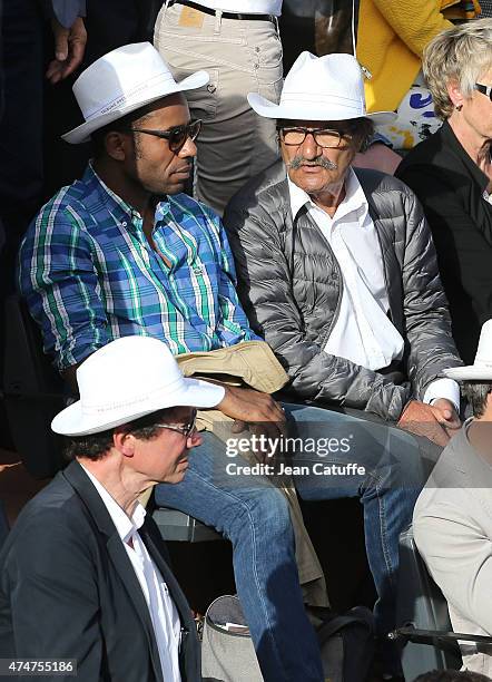 Gerard Hernandez and Loup-Denis Elion of 'Scenes de Menage' attend day 2 of the French Open 2015 at Roland Garros stadium on May 25, 2015 in Paris,...