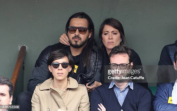 Moundir and his wife Ines attend day 2 of the French Open 2015 at Roland Garros stadium on May 25, 2015 in Paris, France.