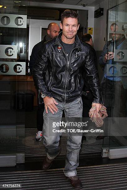 Felix Baumgartner is seen leaving the BBC Radio 1 Studios on November 02, 2012 in London, United Kingdom.
