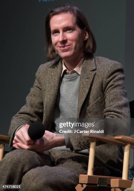 Director Wes Anderson attends Meet The Filmmakers: "The Grand Budapest Hotel" at Apple Store Soho on February 24, 2014 in New York City.