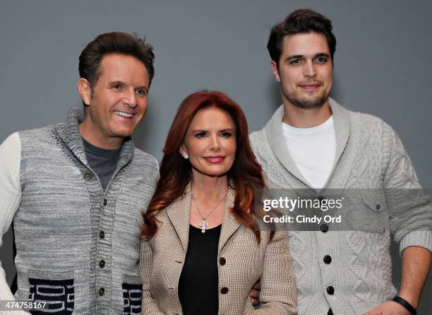 Producer Mark Burnett, producer/actress Roma Downey and actor Diogo Morgado attend Meet the Filmmakers: "Son Of God" at Apple Store Soho on February...