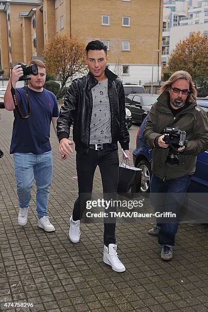 Rylan Clark is seen on October 24, 2012 in London, United Kingdom.