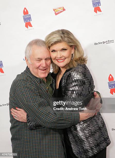 Composer John Kander and actress Debra Monk attend Debra Monk's Birthday Bash at Gerald Lynch Theater on February 24, 2014 in New York City.