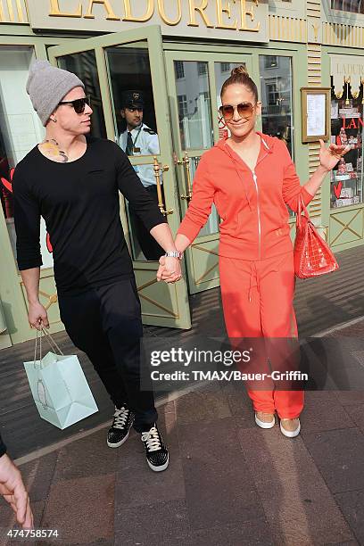 Jennifer Lopez and Casper Smart are seen on October 24, 2012 in London, United Kingdom.