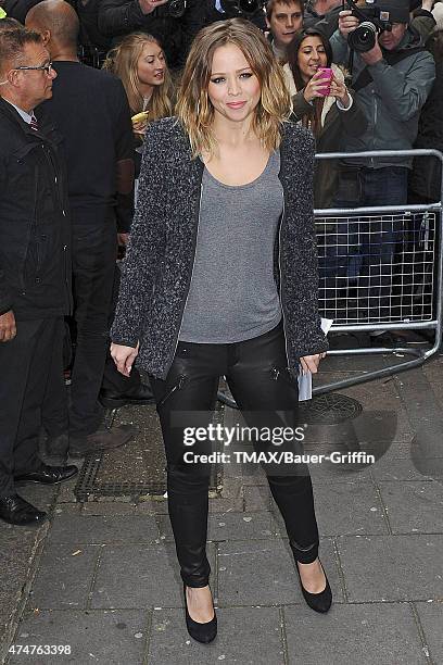 Kimberley Walsh of 'Girls Aloud' is seen arriving at the BBC Radio 1 studios on November 12, 2012 in London, United Kingdom.