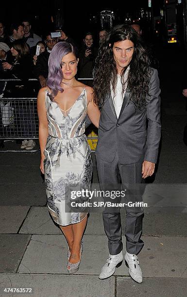 Kelly Osbourne and Matthew Mosshart seen at the Cosmopolitan Ultimate Woman of the Year awards at Victoria & Albert Museum on October 30, 2012 in...