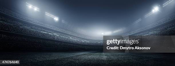 dramático panorama do estádio de futebol - grandstand imagens e fotografias de stock