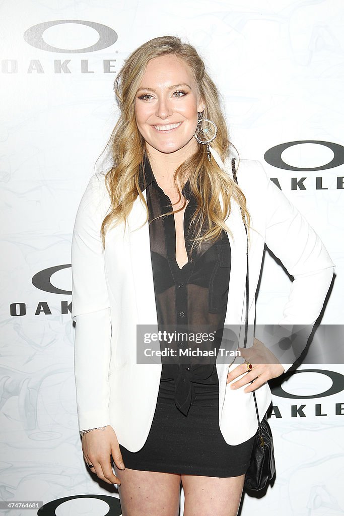 Jamie Anderson arrives at Oakley's "Disruptive by Design" launch