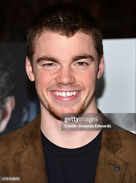 Actor Gabriel Basso arrives at the Sundance Channel's premiere screening of their new series "The Red Road" at The Bronson Caves at Griffith Park on...
