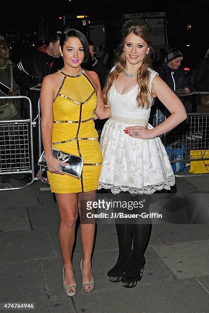 Tulisa Contostavlos and Ella Henderson are seen at the Cosmopolitan Ultimate Woman of the Year awards at Victoria & Albert Museum on October 30, 2012...